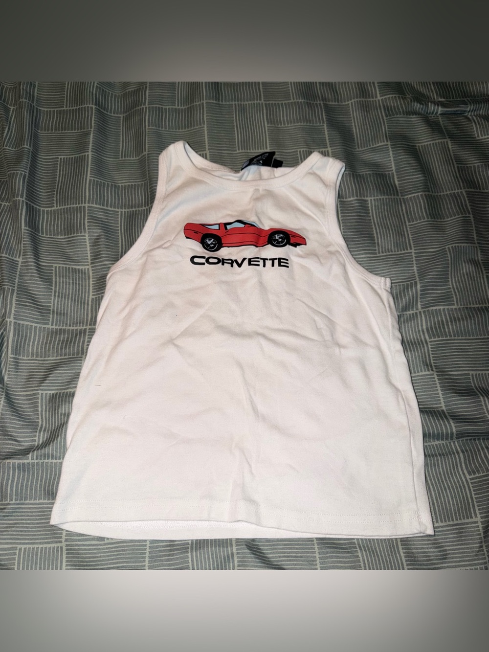 GM White Corvette Tank top